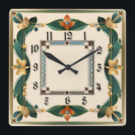 Art Deco Square Wall Clock<br><div class="desc">Great clock design. You will love it like others. Be free to use this design for other product you like or to customize and add your text. Follow me for more. Thank you. Have a nice day.</div>