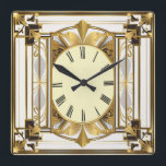 Art Deco Square Wall Clock<br><div class="desc">The most beautiful clock design. You will love it like others. Be free to use this design for other product you like or to customize and add your text. Follow me for more. Thank you. Have a nice day.</div>