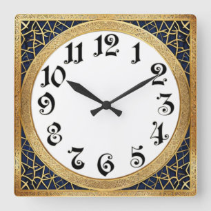 Art Deco Square Wall Clock