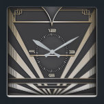 Art Deco Square Wall Clock<br><div class="desc">Great clock design. You will love it like others. Be free to use this design for other product you like or to customize and add your text. Follow me for more. Thank you. Have a nice day.</div>