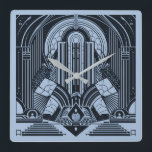 Art Deco Square Wall Clock<br><div class="desc">See my store for more patterned items.</div>