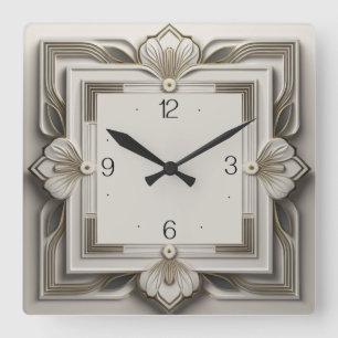 Art Deco  Square Wall Clock