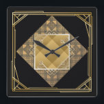 Art Deco Square Wall Clock<br><div class="desc">Art Deco It's time to show off your favourite art, photos, and text with a custom round wall clock from Zazzle. Featured in two sizes, this wall clock is vibrantly printed with AcryliPrint®HD process to ensure the highest quality display of any content. Order this custom round wall clock for your...</div>