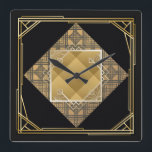 Art Deco Square Wall Clock<br><div class="desc">Art Deco It's time to show off your favourite art, photos, and text with a custom round wall clock from Zazzle. Featured in two sizes, this wall clock is vibrantly printed with AcryliPrint®HD process to ensure the highest quality display of any content. Order this custom round wall clock for your...</div>