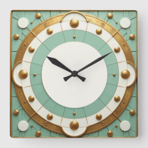 Art Deco Square Wall Clock