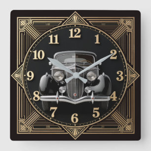 Art Deco Square Wall Clock