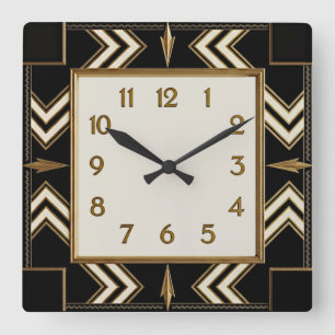 Art Deco Square Wall Clock