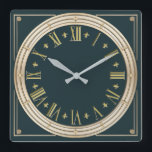 Art Deco Square Wall Clock<br><div class="desc">Great clock design. You will love it like others. Be free to use this design for other product you like or to customize and add your text. Follow me for more. Thank you. Have a nice day.</div>