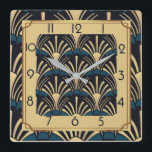 Art Deco Square Wall Clock<br><div class="desc">Great clock design. You will love it like others. Be free to use this design for other product you like or to customize and add your text. Follow me for more. Thank you. Have a nice day.</div>
