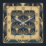 Art Deco Square Wall Clock<br><div class="desc">Great clock design. You will love it like others. Be free to use this design for other product you like or to customize and add your text. Follow me for more. Thank you. Have a nice day.</div>