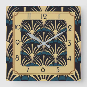 Art Deco Square Wall Clock