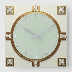 Art Deco Square Wall Clock