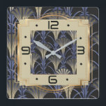 Art Deco Square Wall Clock<br><div class="desc">Great clock design. You will love it like others. Be free to use this design for other product you like or to customize and add your text. Follow me for more. Thank you. Have a nice day.</div>