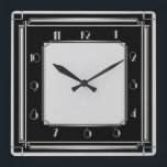 Art Deco Square Wall Clock<br><div class="desc">Great clock design. You will love it like others. Be free to use this design for other product you like or to customize and add your text. Follow me for more. Thank you. Have a nice day.</div>