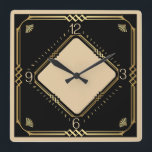 Art Deco Square Wall Clock<br><div class="desc">Great clock design. You will love it like others. Be free to use this design for other product you like or to customize and add your text. Follow me for more. Thank you. Have a nice day.</div>