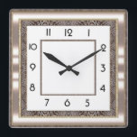 Art Deco Square Wall Clock<br><div class="desc">Great clock design. You will love it like others. Be free to use this design for other product you like or to customize and add your text. Follow me for more. Thank you. Have a nice day.</div>