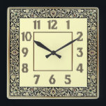 Art Deco Square Wall Clock<br><div class="desc">Great clock design. You will love it like others. Be free to use this design for other product you like or to customize and add your text. Follow me for more. Thank you. Have a nice day.</div>