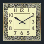Art Deco Square Wall Clock<br><div class="desc">Great clock design. You will love it like others. Be free to use this design for other product you like or to customize and add your text. Follow me for more. Thank you. Have a nice day.</div>