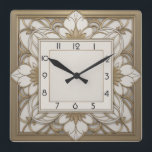 Art Deco Square Wall Clock<br><div class="desc">Great clock design. You will love it like others. Be free to use this design for other product you like or to customize and add your text. Follow me for more. Thank you. Have a nice day.</div>