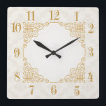 Art Deco Square Wall Clock<br><div class="desc">Great clock design. You will love it like others. Be free to use this design for other product you like or to customize and add yoru text. Follow me for more. Thank you. Have a nice day.</div>
