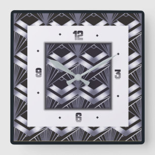 Art deco square wall clock
