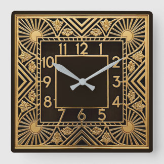 Art Deco Square Wall Clock