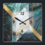 Art Deco Square Wall Clock<br><div class="desc">Great clock design in Deco style. You will love it like others. Be free to use this design for other product you like or to customize and add your text. Follow me for more. Thank you. Have a nice day.</div>