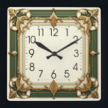 Art Deco Square Wall Clock<br><div class="desc">Great clock design. You will love it like others. Be free to use this design for other product you like or to customize and add your text. Follow me for more. Thank you. Have a nice day.</div>