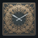 Art Deco Square Wall Clock<br><div class="desc">Great clock design. You will love it like others. Be free to use this design for other product you like or to customize and add your text. Follow me for more. Thank you. Have a nice day.</div>