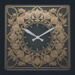 Art Deco Square Wall Clock<br><div class="desc">Great clock design. You will love it like others. Be free to use this design for other product you like or to customize and add your text. Follow me for more. Thank you. Have a nice day.</div>