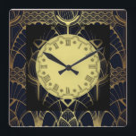 Art Deco Square Wall Clock<br><div class="desc">Great clock design. You will love it like others. Be free to use this design for other product you like or to customize and add your text. Follow me for more. Thank you. Have a nice day.</div>