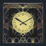 Art Deco Square Wall Clock<br><div class="desc">Great clock design. You will love it like others. Be free to use this design for other product you like or to customize and add your text. Follow me for more. Thank you. Have a nice day.</div>