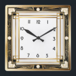 Art Deco Square Wall Clock<br><div class="desc">Great clock design. You will love it like others. Be free to use this design for other product you like or to customize and add your text. Follow me for more. Thank you. Have a nice day.</div>