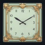 Art Deco Square Wall Clock<br><div class="desc">Great clock design. You will love it like others. Be free to use this design for other product you like or to customize and add your text. Follow me for more. Thank you. Have a nice day.</div>