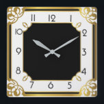 Art Deco Square Wall Clock<br><div class="desc">Great clock design. You will love it like others. Be free to use this design for other product you like or to customize and add your text. Follow me for more. Thank you. Have a nice day.</div>