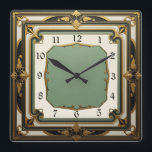 Art Deco Square Wall Clock<br><div class="desc">Great clock design. You will love it like others. Be free to use this design for other product you like or to customize and add your text. Follow me for more. Thank you. Have a nice day.</div>