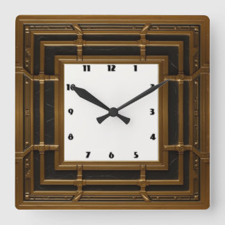 Art Deco Square Wall Clock