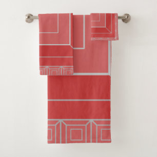Art Deco Squares Bath Towel Set
