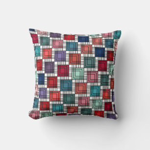 Art Deco Squares Throw Pillow