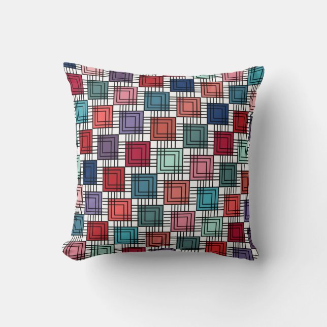 Art Deco Squares  Throw Pillow (Front)