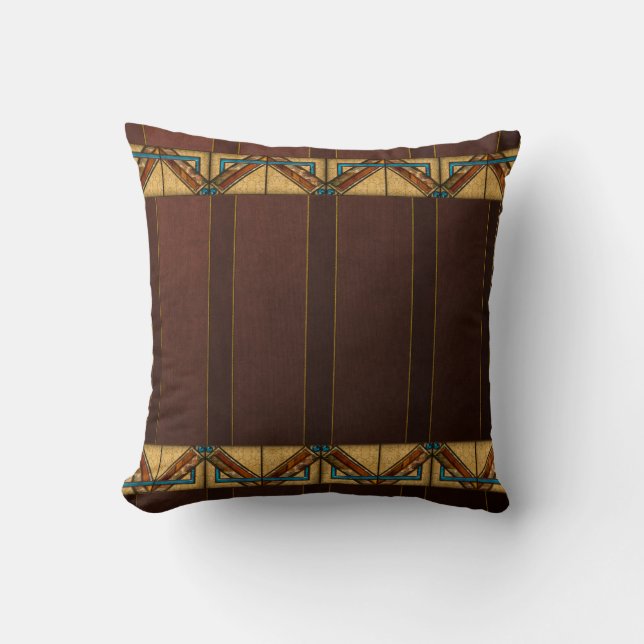 Art Deco Squares Throw Pillow (Front)