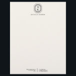 Art Deco Stacked Monogram Logo on Ivory Letterhead<br><div class="desc">Coordinates with the Art Deco Stacked Monogram Logo on Ivory Business Card Template by 1201AM. Your initials are elegantly displayed on a vintage-inspired art deco plaque for a unique logo. A stylish and classic motif on this designer letterhead template. Set on a light ivory background. © 1201AM CREATIVE</div>