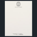 Art Deco Stacked Monogram Logo on Ivory Letterhead<br><div class="desc">Coordinates with the Art Deco Stacked Monogram Logo on Ivory Business Card Template by 1201AM. Your initials are elegantly displayed on a vintage-inspired art deco plaque for a unique logo. A stylish and classic motif on this designer letterhead template. Set on a light ivory background. © 1201AM CREATIVE</div>