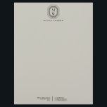 Art Deco Stacked Monogram Logo on Taupe Letterhead<br><div class="desc">Coordinates with the Art Deco Stacked Monogram Logo on Taupe Business Card Template by 1201AM. Your initials are elegantly displayed on a vintage-inspired art deco plaque for a unique logo. A stylish and classic motif on this designer letterhead template. Set on a light taupe/tan background. © 1201AM CREATIVE</div>