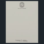 Art Deco Stacked Monogram Logo on Taupe Letterhead<br><div class="desc">Coordinates with the Art Deco Stacked Monogram Logo on Taupe Business Card Template by 1201AM. Your initials are elegantly displayed on a vintage-inspired art deco plaque for a unique logo. A stylish and classic motif on this designer letterhead template. Set on a light taupe/tan background. © 1201AM CREATIVE</div>