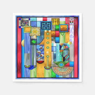 Art Deco Stained Glass 1 Napkin