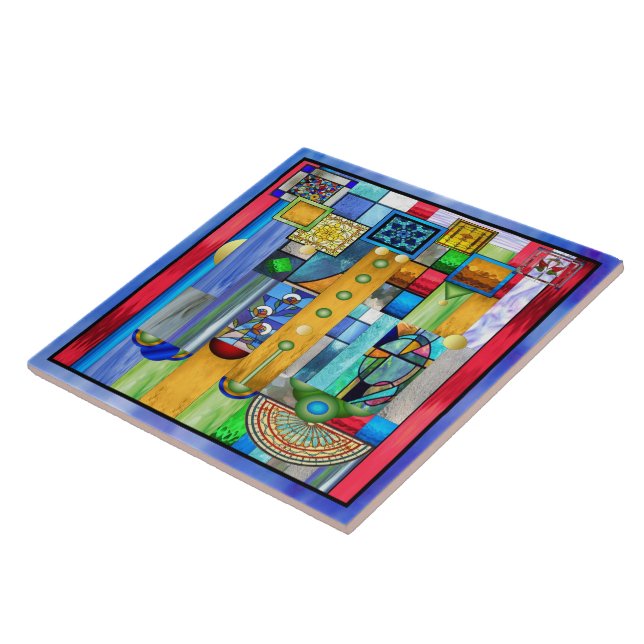 Art Deco Stained Glass 1 Tile (Side)