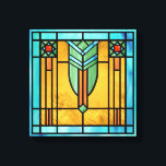Art Deco Stained Glass 3 Canvas Print<br><div class="desc">12” x 12” wrapped canvas print with an image of a stained glass artwork with Art Deco flair, reminiscent of certain 1920s works. See matching acrylic print, metal print, poster and wall decal. See the entire This & That Canvas Print collection in the ART & POSTERS section.</div>