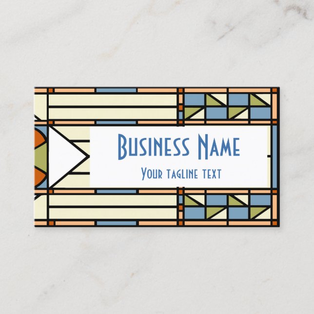 Art Deco Stained Glass Statement Business Card (Front)