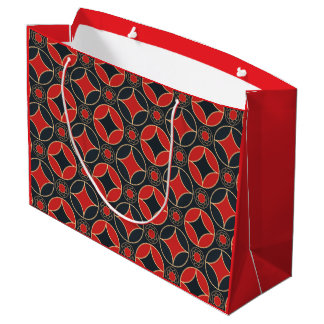 art deco stars in red and black  large gift bag
